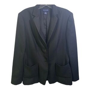 Ann Taylor Black Long Sleeve 2 Button 2 Front Pocket Blazer Size 10